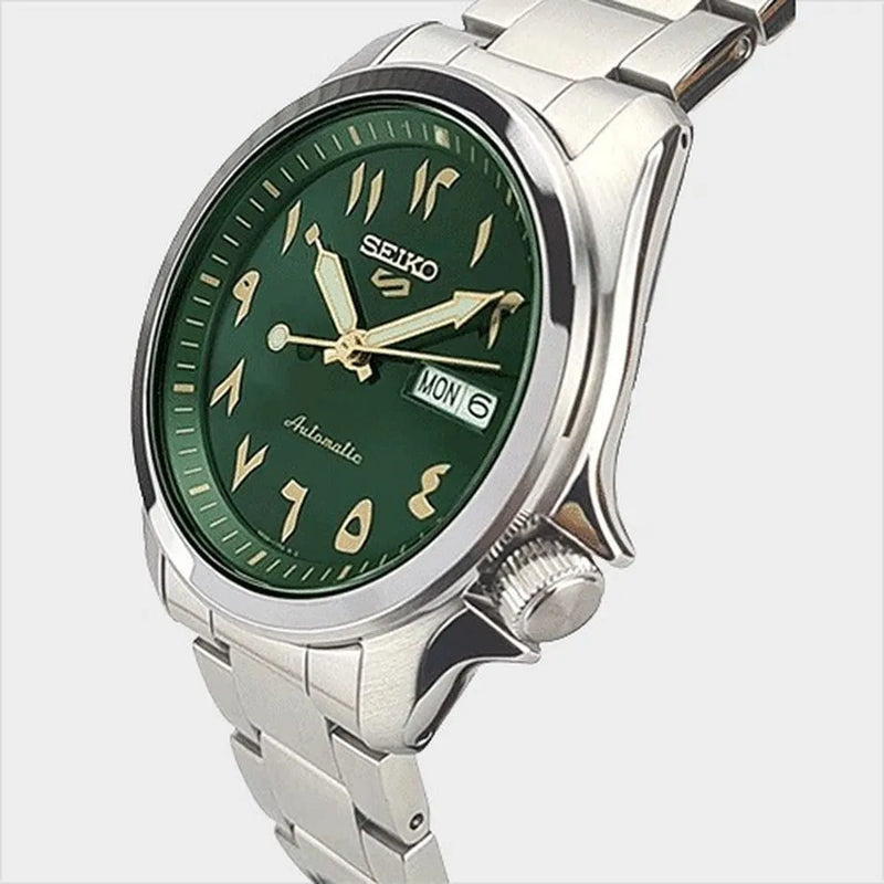 Seiko 5 SRPH49K1 Automatic Arabic Green Dial 40.0mm Stainless Steel Men's Watch detail view