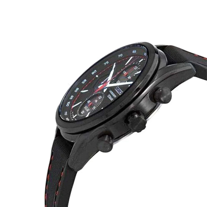 Seiko SSC777P1 Macchina Sportiva Solar Chronograph Black Dial Silicone Strap Men's Watch detail view