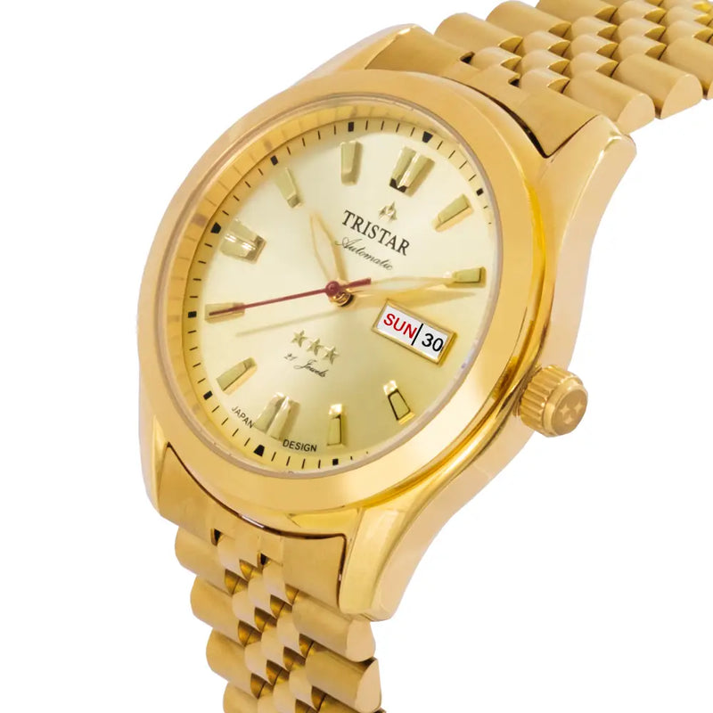 Tristar BA21CMGPM03 Automatic Gold Dial Stainless Steel Men's Watch detail view