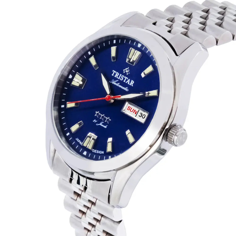 Tristar BA21DMSSM03 Automatic Blue Dial Stainless Steel Men's Watch detail view