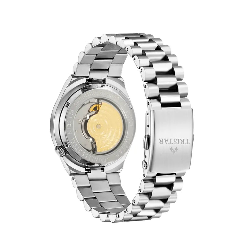 Tristar NJ31BMSSM02 Automatic Black Dial Stainless Steel Men's Watch detail view