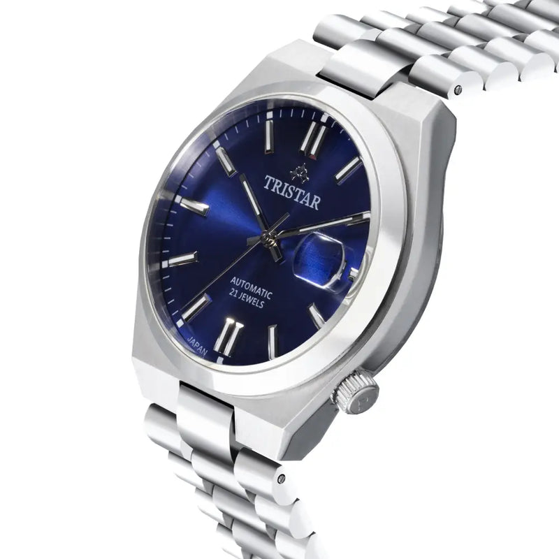 Tristar NJ31DMSSM02 Automatic Blue Dial Stainless Steel Men's Watch detail view