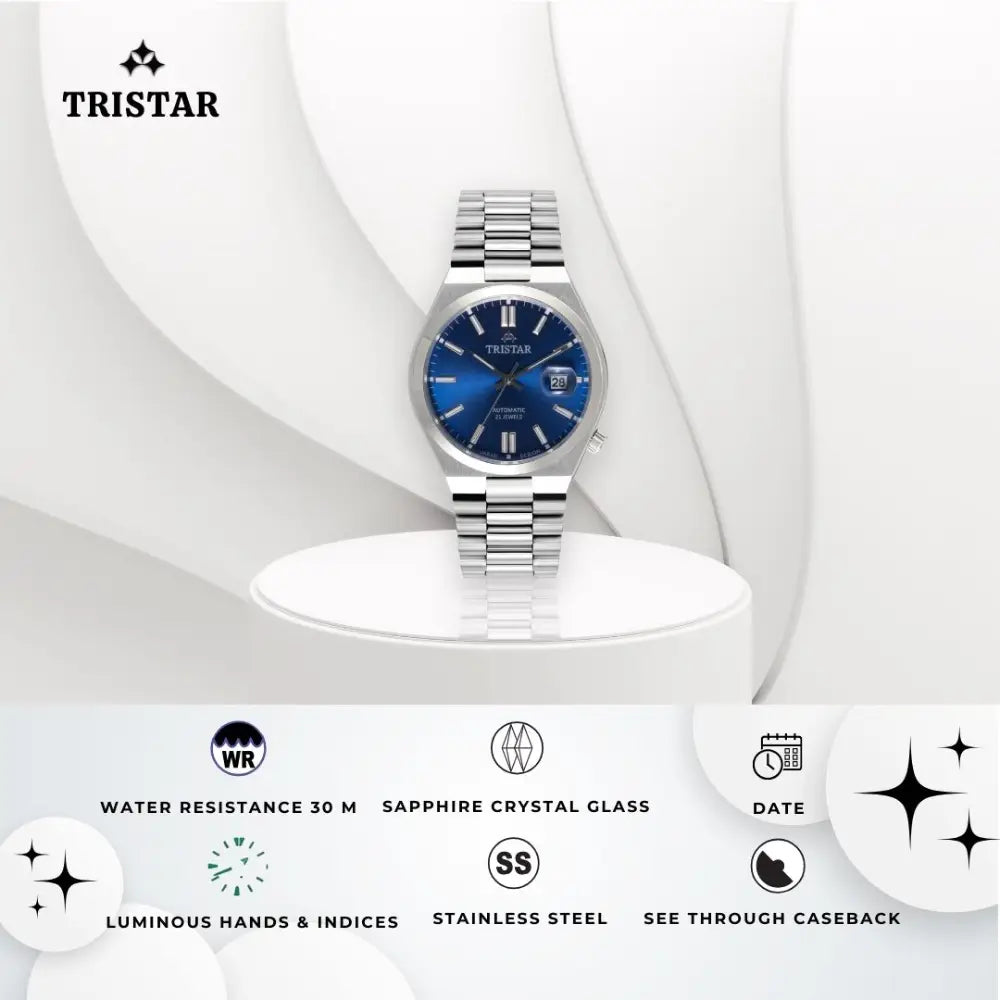 Tristar NJ31DMSSM02 Automatic Blue Dial Stainless Steel Men's Watch