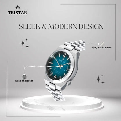 Tristar NJ31IMSSM02 Automatic Gradient Blue Dial Stainless Steel Men's Watch