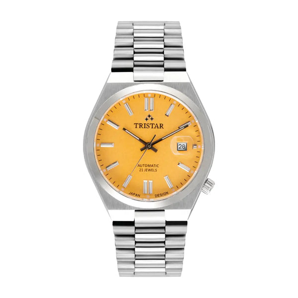 Tristar NJ31YMSSM02 Automatic Yellow Dial Stainless Steel Men's Watch