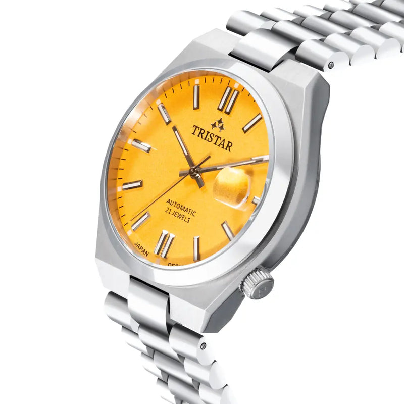 Tristar NJ31YMSSM02 Automatic Yellow Dial Stainless Steel Men's Watch detail view