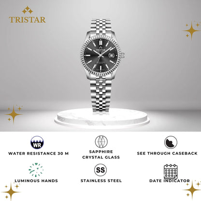 Tristar RD-Series Automatic Black Dial 40mm Stainless Steel Men's Watch - RD31BMSSM02