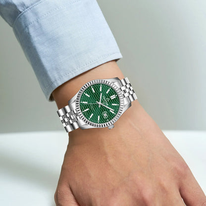 Tristar Automatic Fluted Motif Green Dial 40mm Stainless Steel Men's Watch - RM31GMSSM02