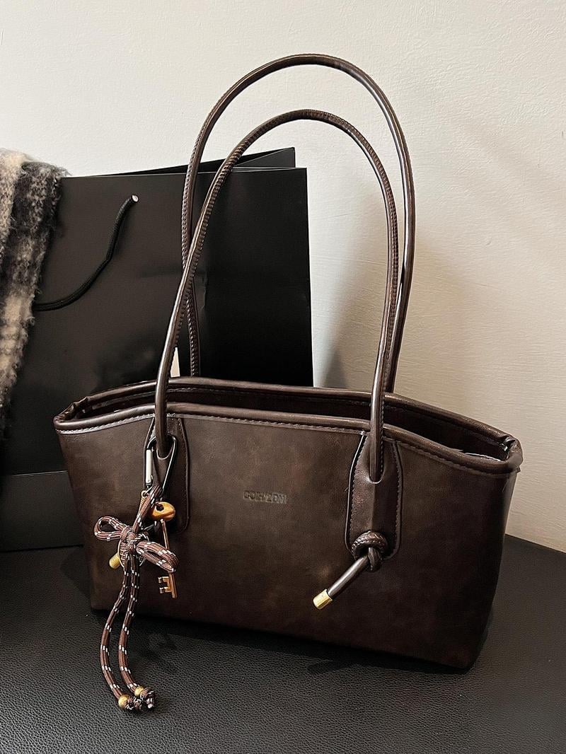 👝Women's Elegant Solid Color Large Capacity Shoulder Bag | Trendy Versatile Tote for Daily Commute & Casual Use