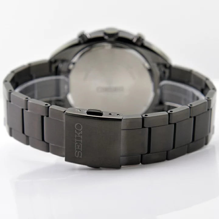 Seiko SSC623P1 Chronograph Solar Tachymeter Black Dial 45mm Stainless Steel Men's Watch