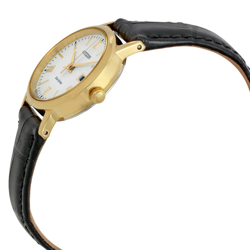 Citizen Eco-Drive Analog EW1582-03A  White Dial Leather Strap Women's Watch detail view