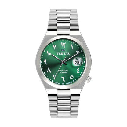 Tristar NJ33GMSSM02 Automatic Green Dial Arabic Dial Stainless Steel Men's Watch
