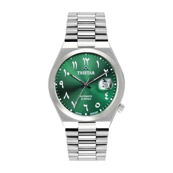 Tristar NJ33GMSSM02 Automatic Green Dial Arabic Dial Stainless Steel Men's Watch