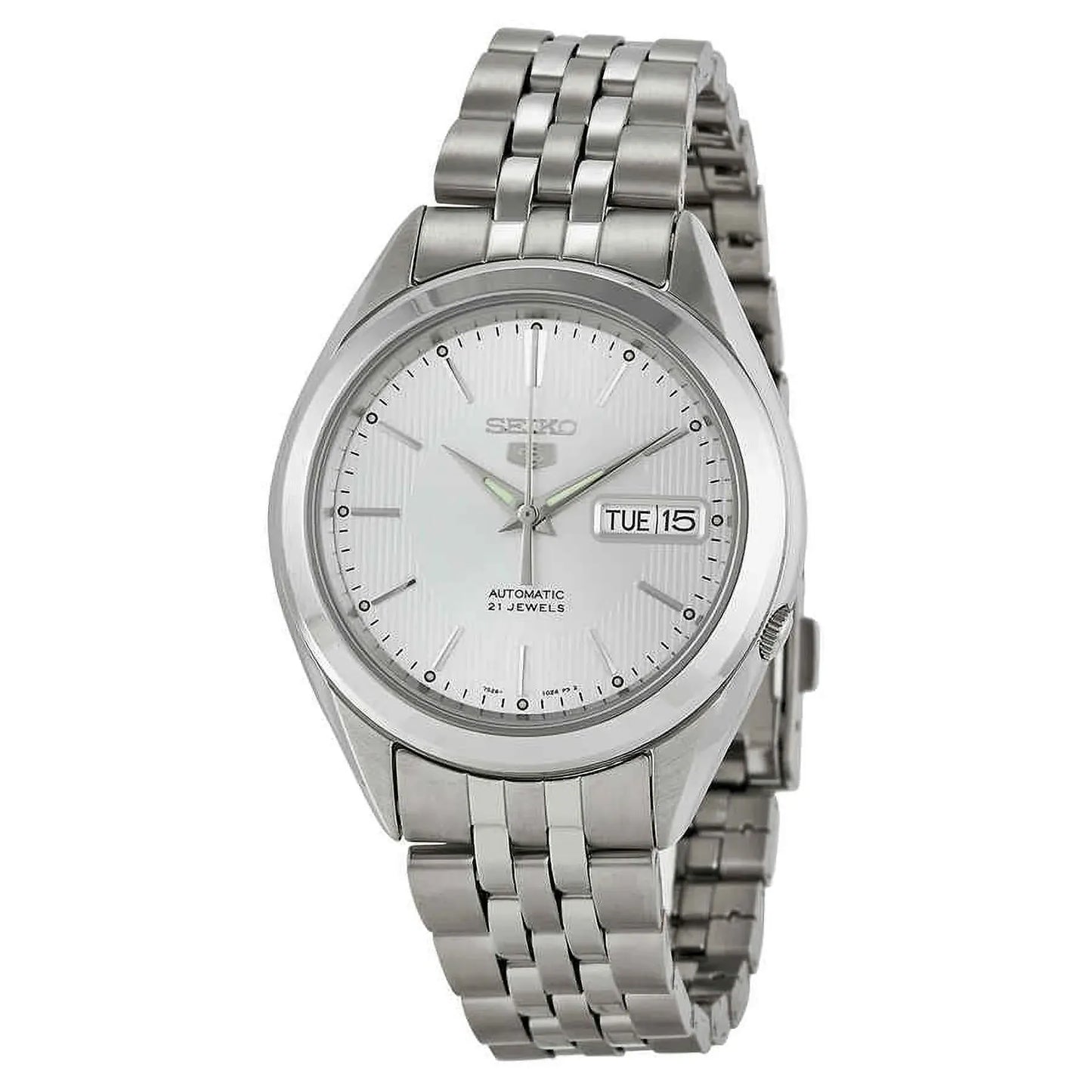 Seiko 5 SNKL15K1 21 Jewels Automatic Silver Dial 38mm Stainless Steel Men's Watch