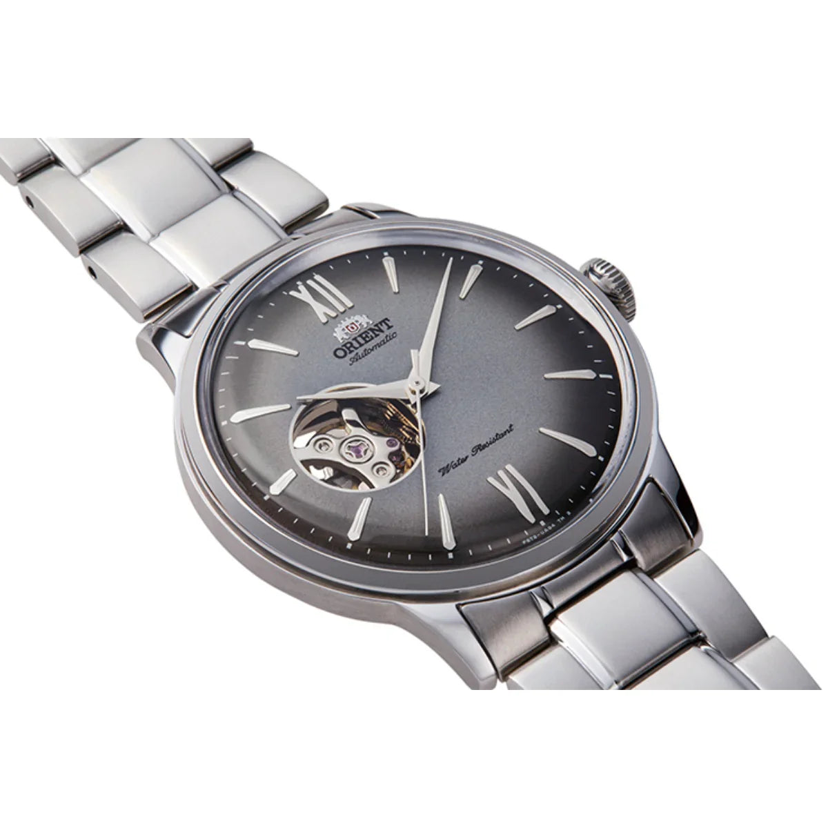 Orient Bambino RA-AG0029 Automatic Open Heart Grey Dial Leather Strap Men's Watch