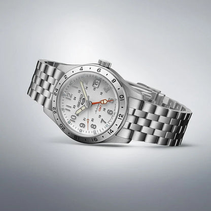 Seiko 5 Sports Field GMT SBSC009 Automatic White Dial 39.4mm Stainless Steel Men's Watch