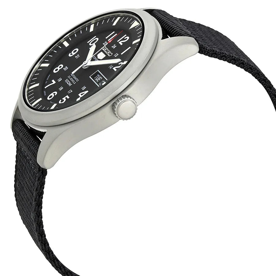 Seiko 5 Sports SNZG15J1 Automatic Field Watch Black Dial 42mm Nylon Strap Men's Watch