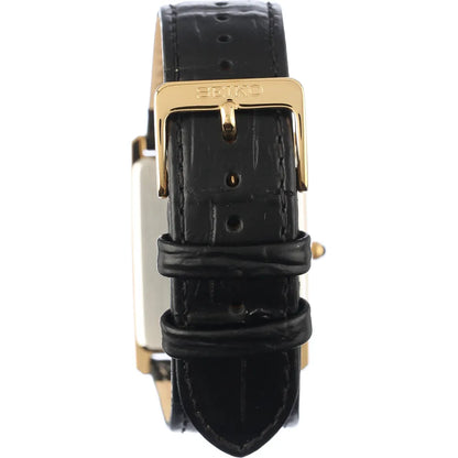 Seiko Essentials SWR054P1 (Seiko Tank) Gold-Tone Rectangular White Dial 18.9mm Leather Strap Women's Watch