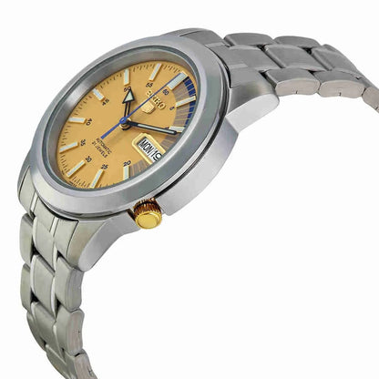 Seiko 5 SNKK29K1 21 Jewels Automatic Gold Dial 38mm Stainless Steel Men's Watch