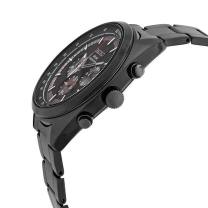 Seiko SSC623P1 Chronograph Solar Tachymeter Black Dial 45mm Stainless Steel Men's Watch
