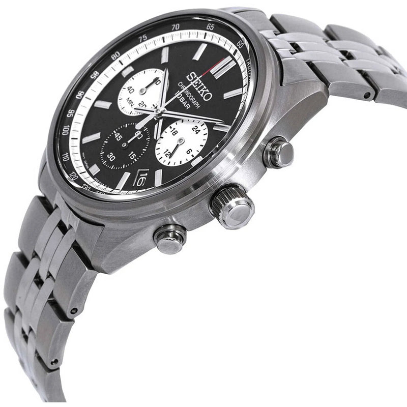 Seiko 5 SSB429P1 Chronograph Black Dial 41.5mm Stainless Steel Men's Watch detail view