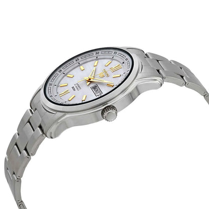 Seiko 5 SNKP15K1 21 Jewels Automatic Classy White and Gold Dial Stainless Steel Men's Watch