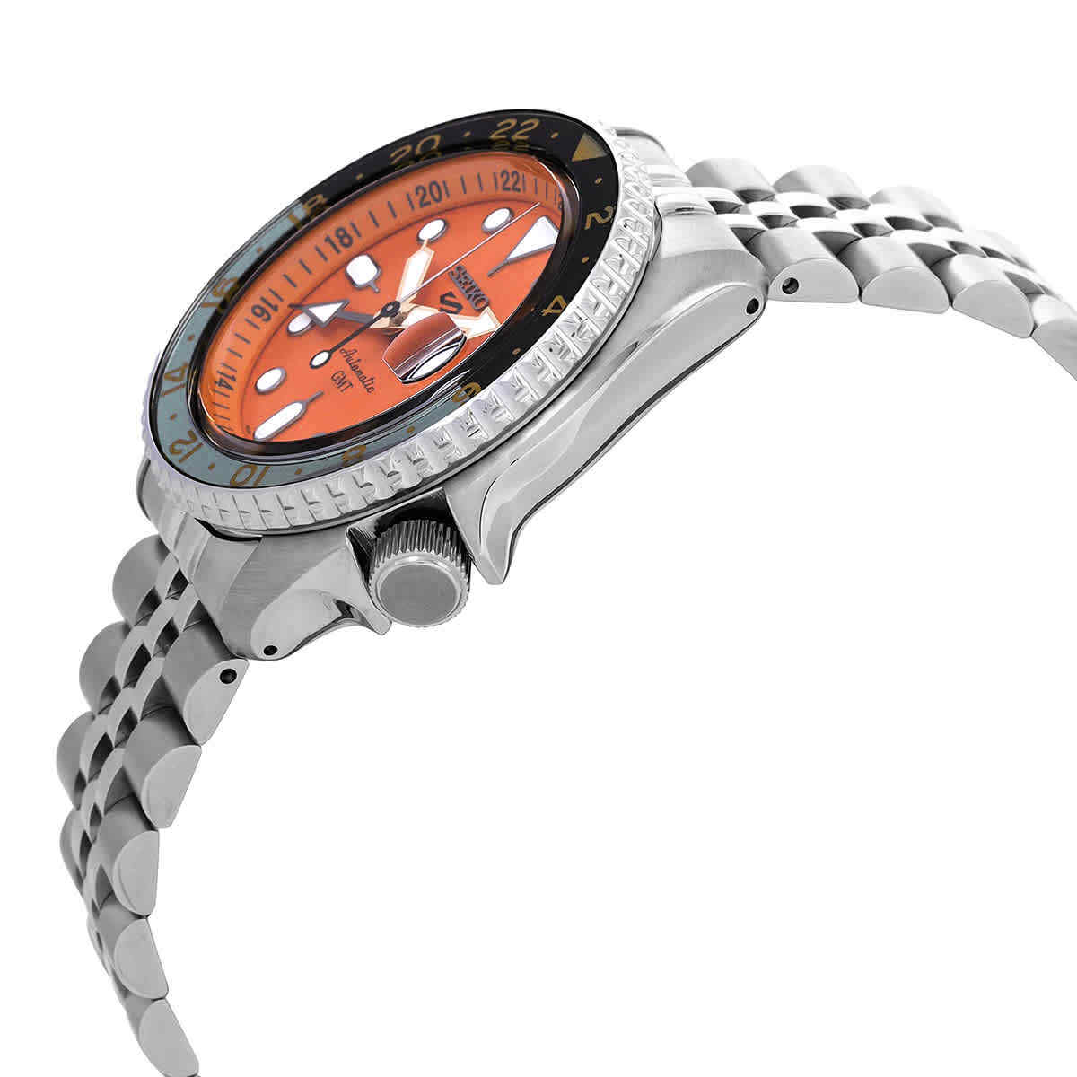 Seiko 5 Sports SSK005K1 GMT Automatic Mikian Orange Dial 42.5mm Stainless Steel Men's Watch