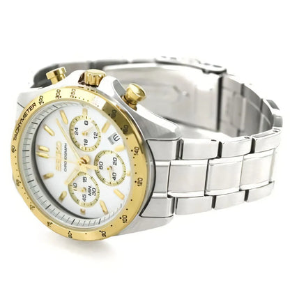 Seiko Spirit SBTR024 Chronograph White Dial 39.8mm Stainless Steel Men's Watch