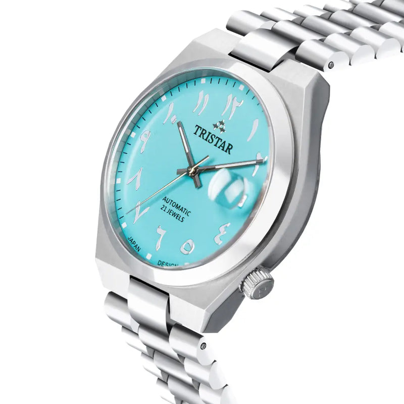Tristar NJ33NMSSM03 Automatic Turqoise Dial Arabic Dial Stainless Steel Men's Watch detail view