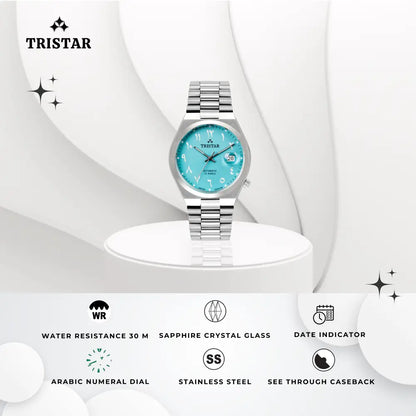 Tristar NJ33NMSSM03 Automatic Turqoise Dial Arabic Dial Stainless Steel Men's Watch