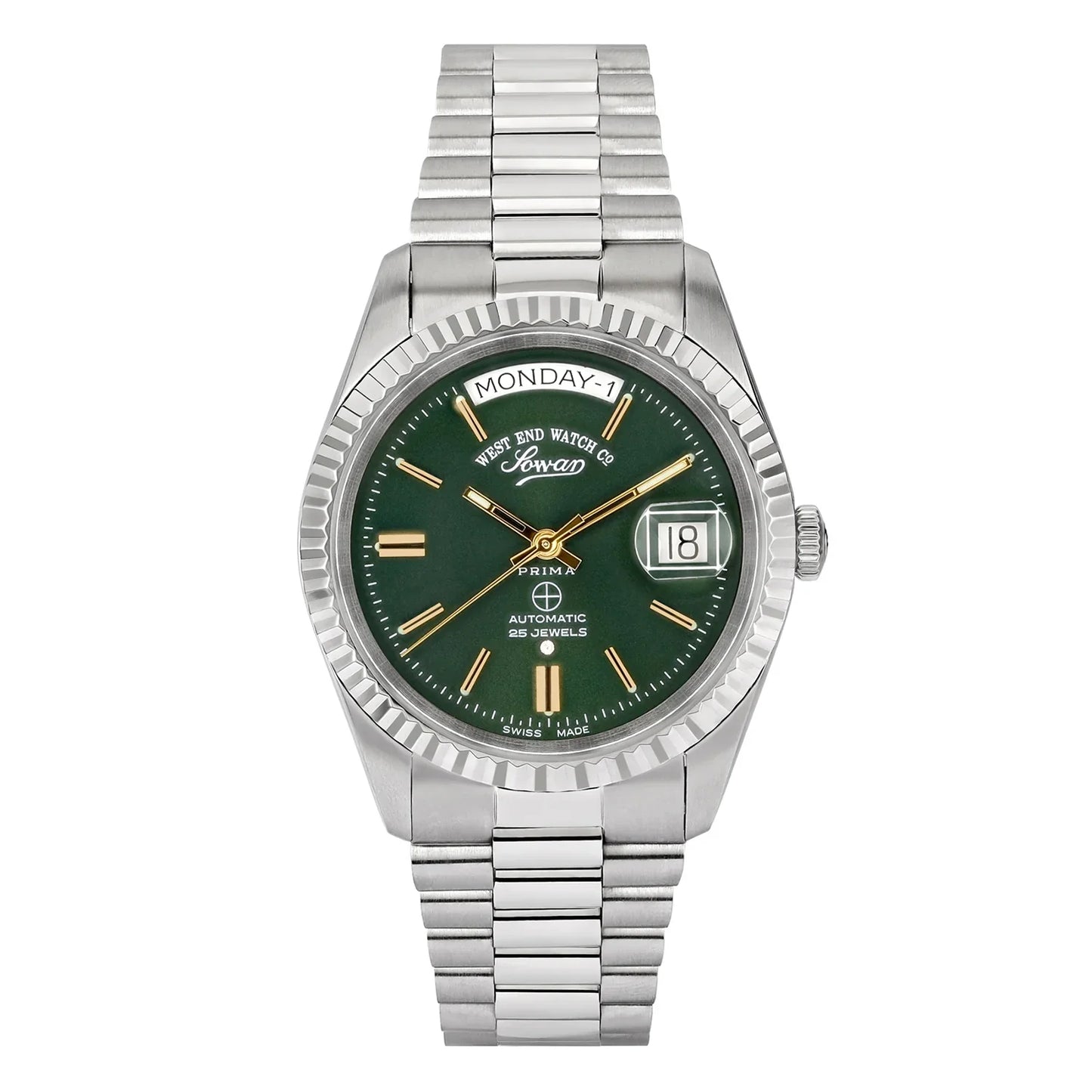 West End The Classics Automatic 6828.10.3330Y Green Dial Stainless Steel Unisex Watch