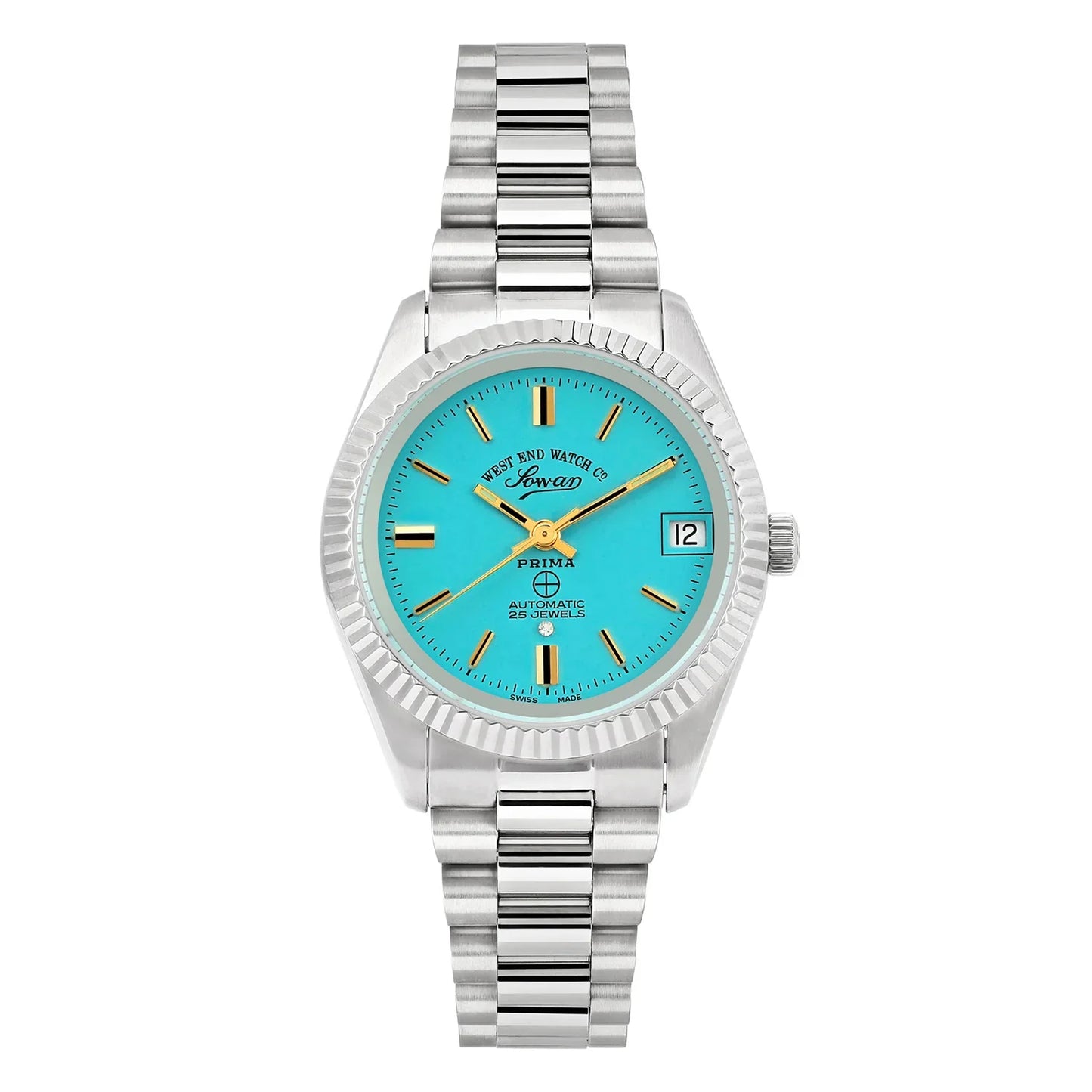 West End The Classics Automatic 6858.10.3337Y Turquoise Dial & Stainless Steel Women's Watch